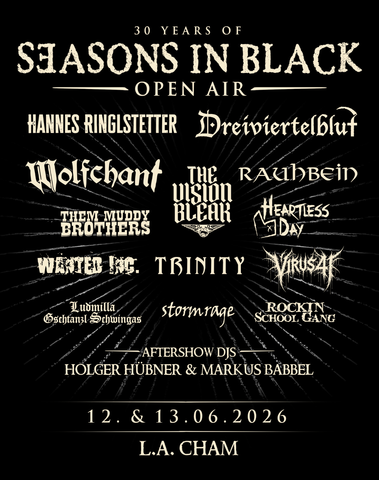 30 Years of Seasons in Black Open Air Plakat